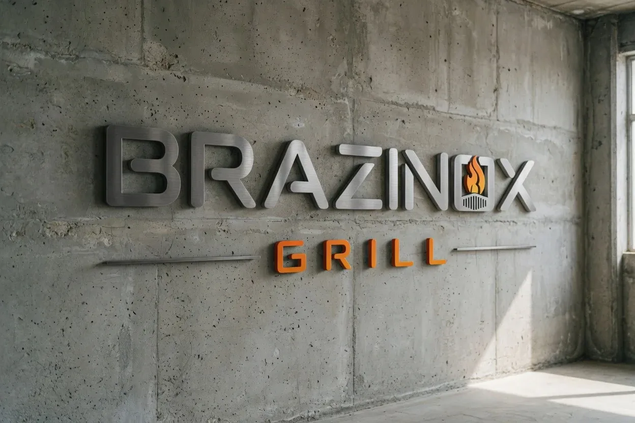 Logo da Brazinox em letras caixa na parede
