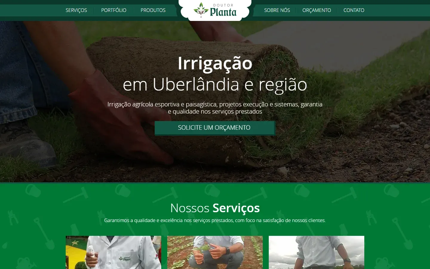 Página inicial do site Doutor Planta