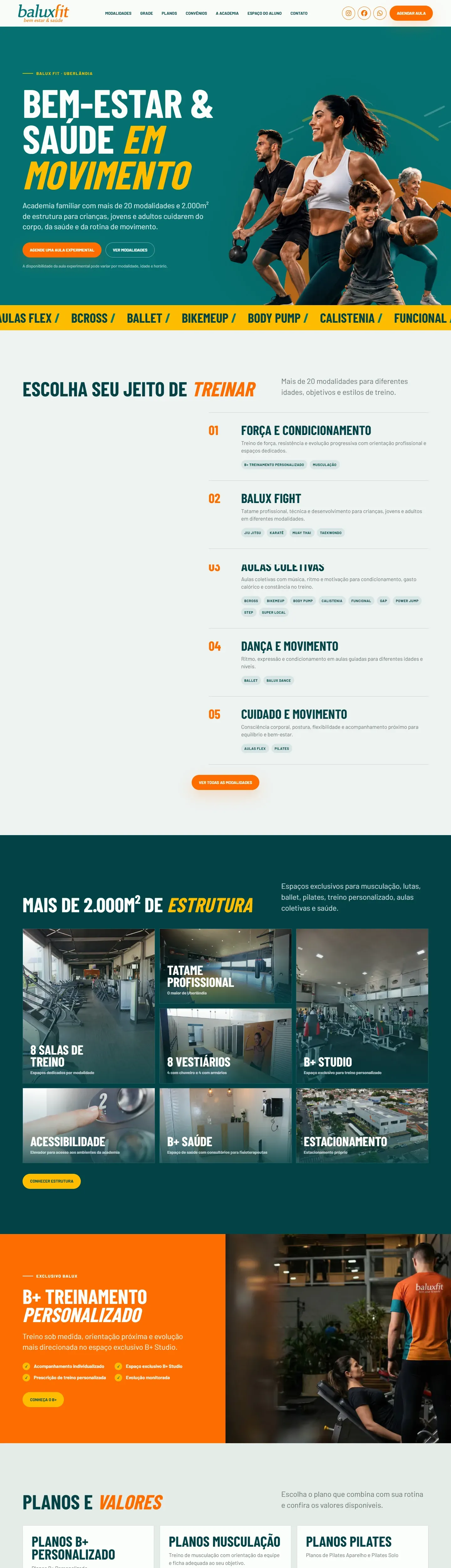 Captura real do site Balux Fit no computador