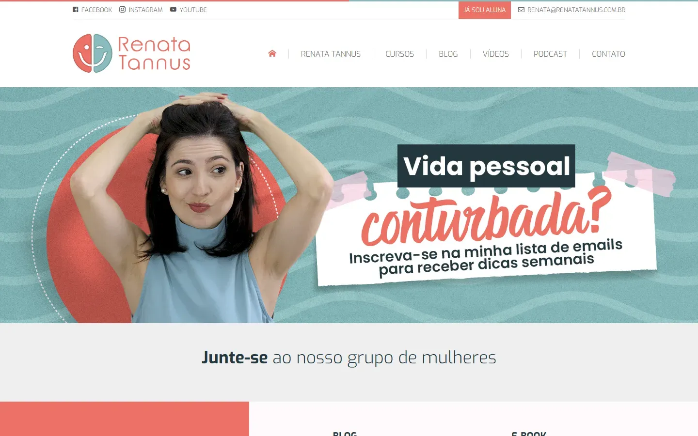 Página inicial do site Renata Tannus