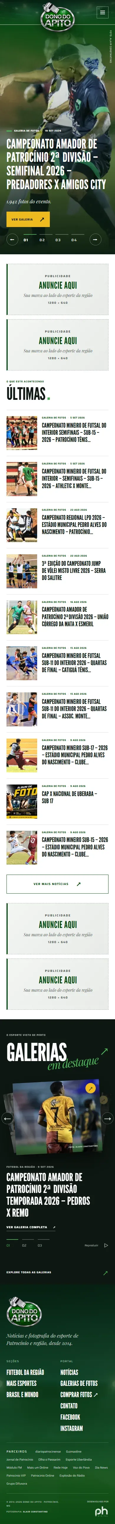 Real capture of the Dono do Apito mobile website