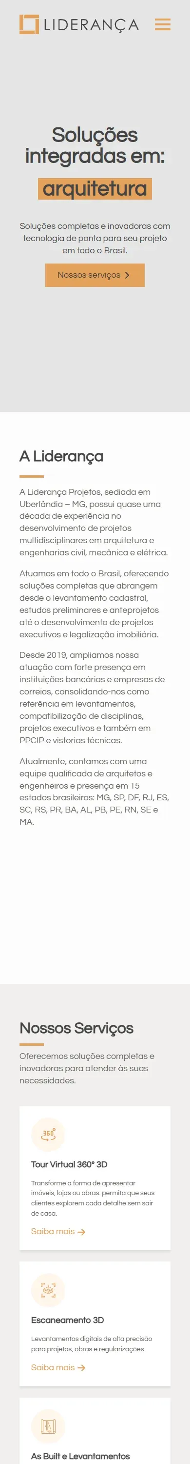Real capture of the Liderança mobile website