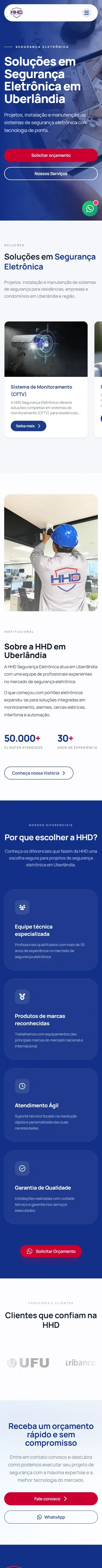Real capture of the HHD Eletro mobile website